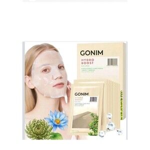 GONIM Face Mask Korean Skin Care with Hyaluronic Acid 1 Count (Pack of 10)